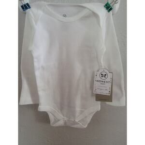 4pk Honest Baby Long Sleeve shirts with snaps Newborn 3/6 months